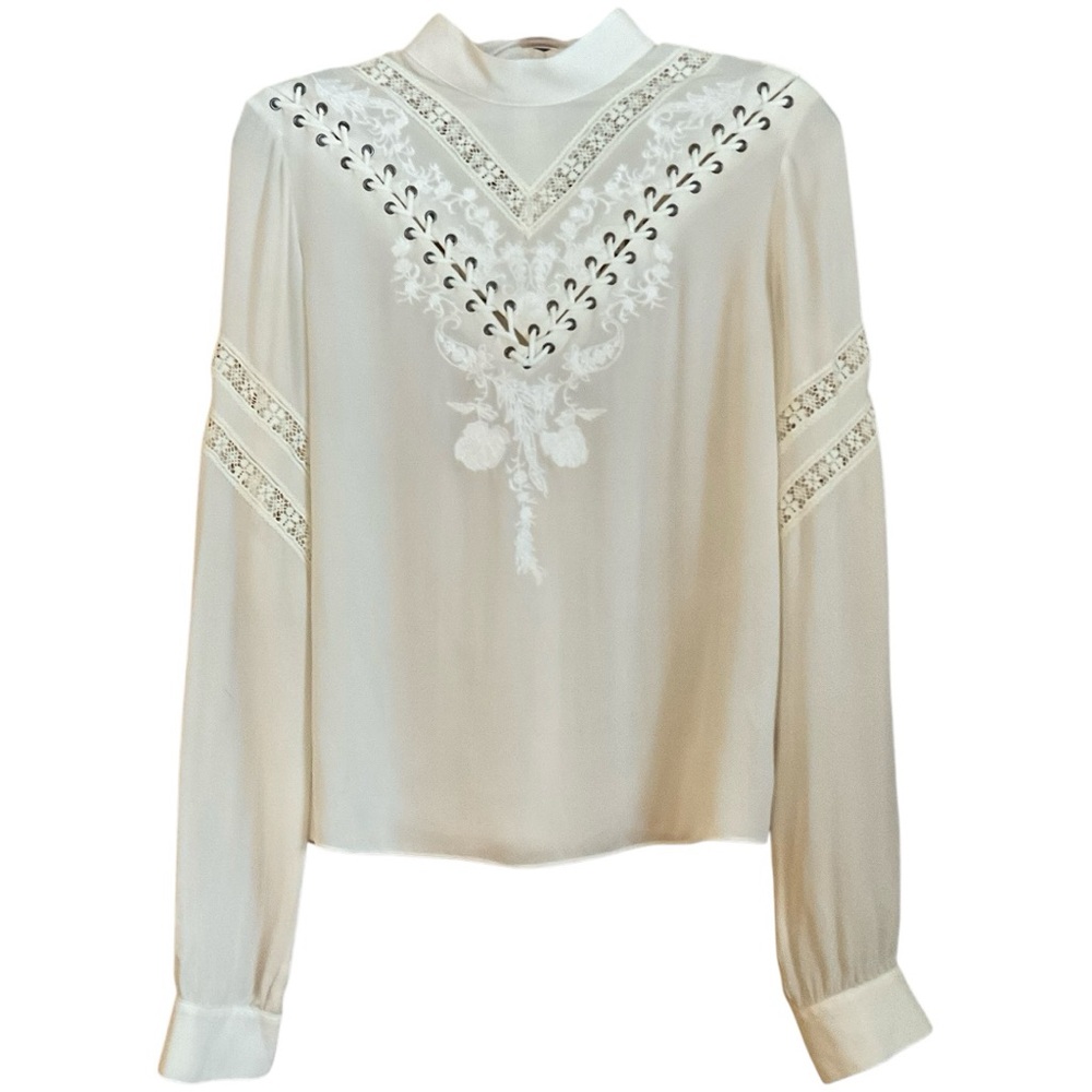Haute Hippie Silk Back Button Blouse